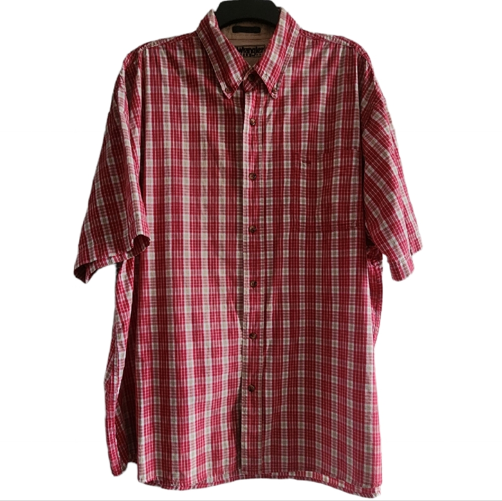 Wrangler Hero Red Plaid Button Down Shirt